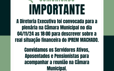 Atenção, Comunicado Importante!