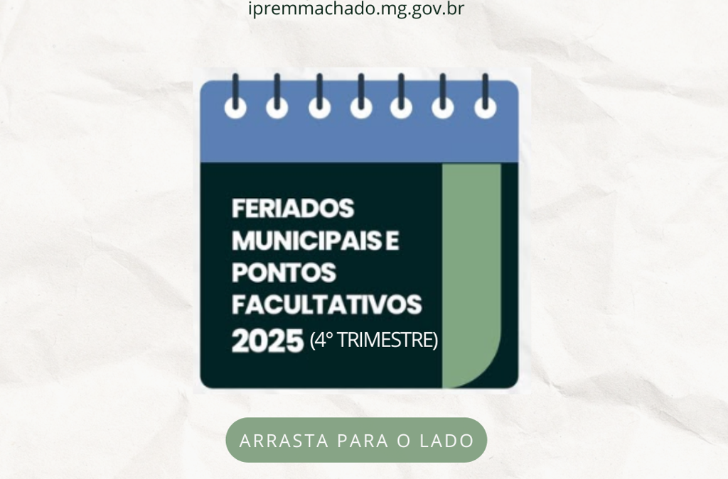 Feriados Municipais e Pontos Facultativos 2025 (4º Trimestre)