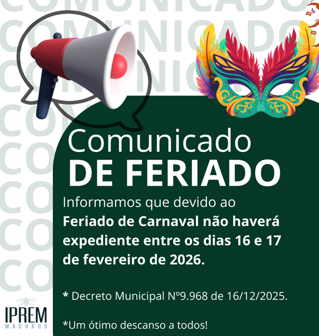 Comunicado de Feriado